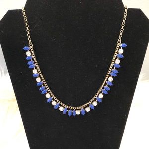 J. Crew Blue and White Beaded Necklace